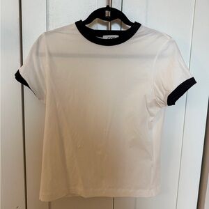 COS Shrunken Ringer T-shirt off white/navy